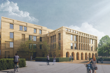 Illustrated artist's impression of large new building on the Radcliffe Observatory Quarter site