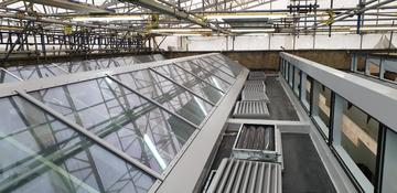 Photo of new skylights following roof repairs at St Cross Building