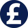 Dark blue pound sterling icon